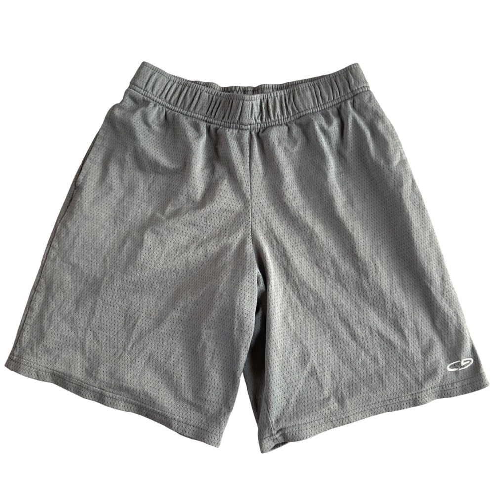 Champion Mesh Athletic Shorts Kids L 12-14 Gray Elastic Waist Activewear